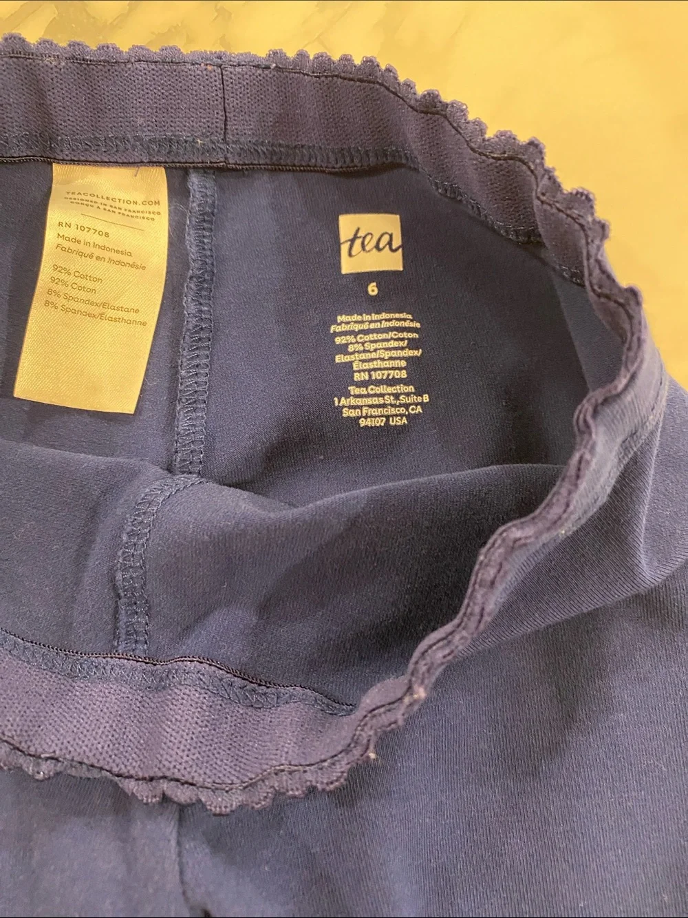 The Tea Collection Solid Leggings size 6 blue and a pumpkin color